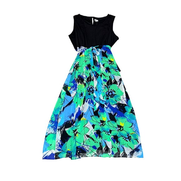 Avenue Tropical Maxi Dress Plus Size 18/20 Geo Floral Sleeveless Summer Vacation - Picture 3 of 14